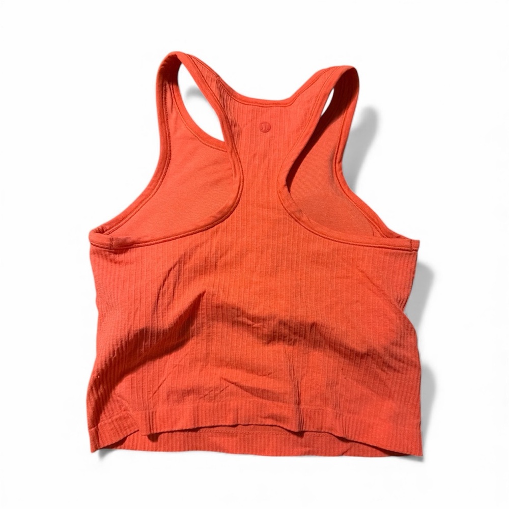 Lululemon Bright Orange Ribbed Tank Top